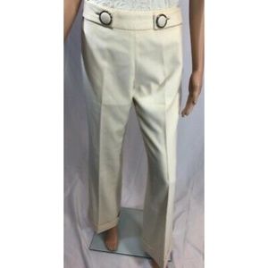 Tory Burch Women's Dress Pants White Flat Front S6